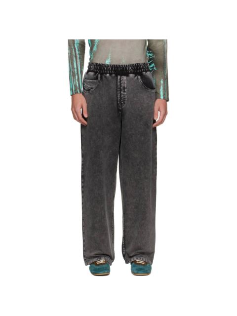 Diesel Gray Denim-Effect Sweatpants