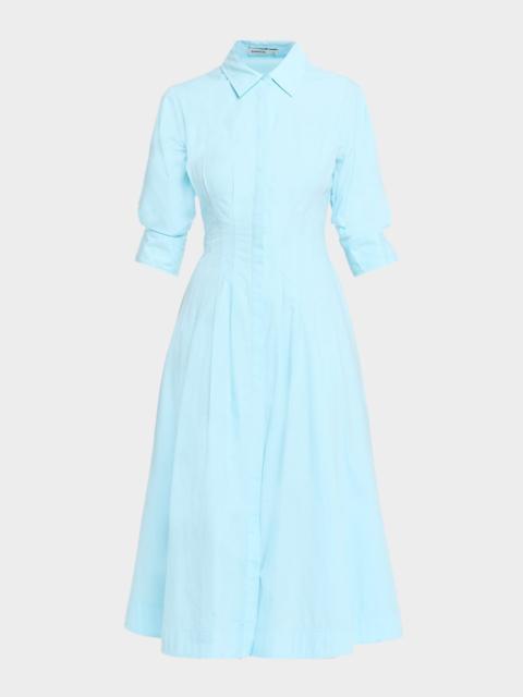 SIMKHAI Jazz Pintuck Midi Shirtdress