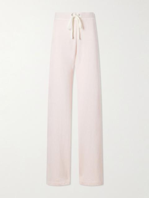JAMES PERSE Cotton-terry wide-leg track pants Pastel pink