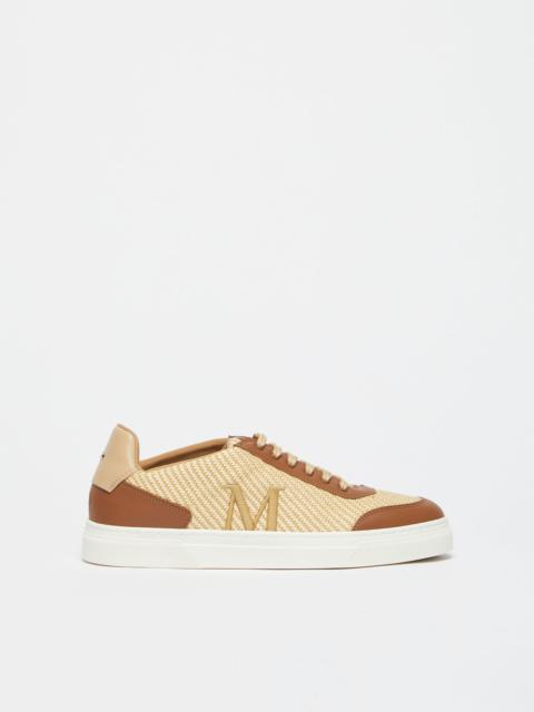 Max Mara TABA Straw and leather sneakers