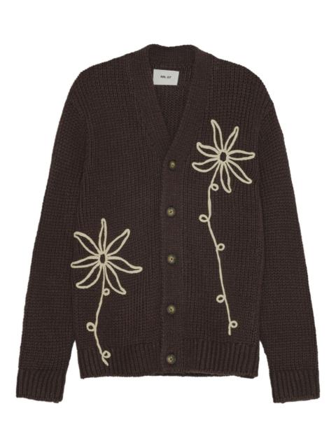 NN07 flower-embroidered button cardigan