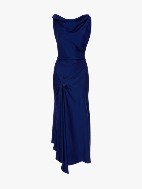 Victoria Beckham Posy Midi Dress In Bright Indigo