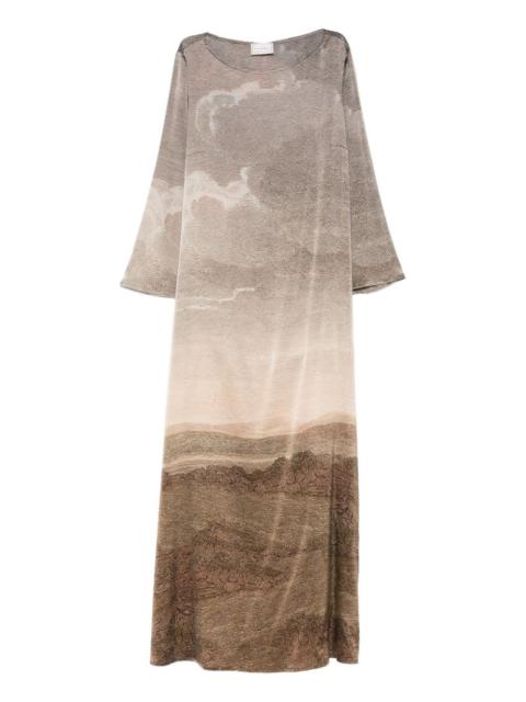 Pierre-Louis Mascia landscape-print silk dress