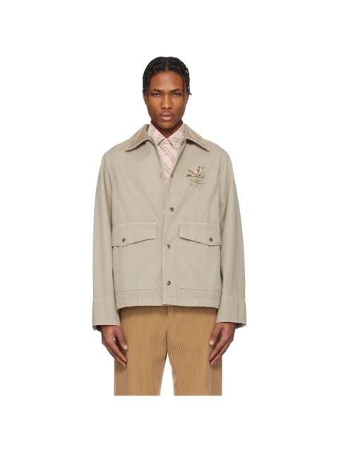 Burberry motif-embroidered 셔츠 재킷