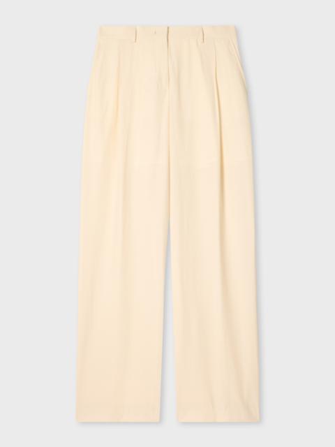 Paul Smith Women's Ecru Cotton Wide-Leg Trousers