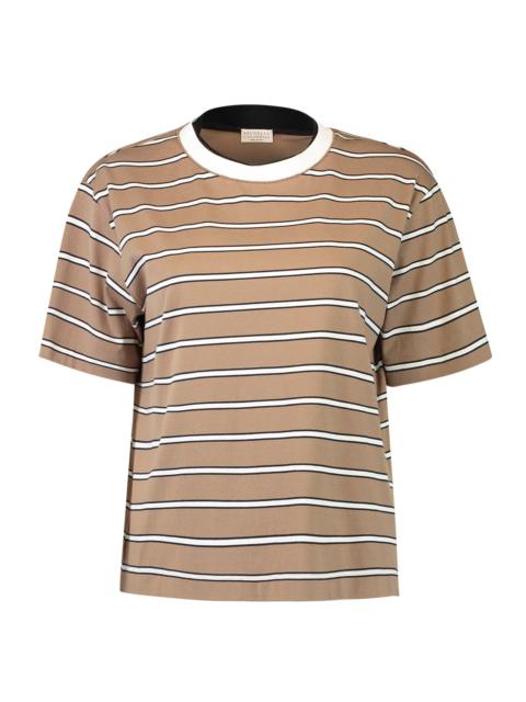 Brunello Cucinelli Wide Stripe Collar Shirt