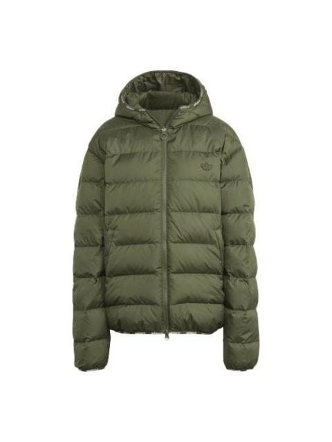 adidas originals Back Large logo Reversible Sports Outdoor Stay Warm Down Jacket Basic Green GE1300