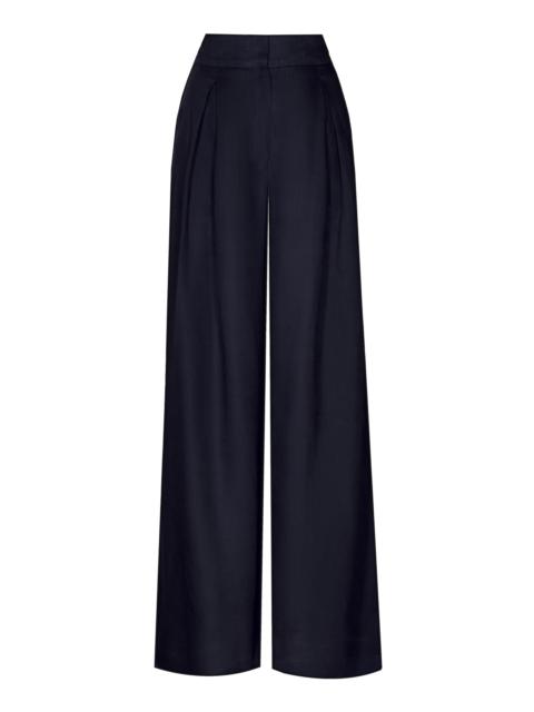 ANDRES OTALORA Desperte Linen Wide-Leg Pants navy