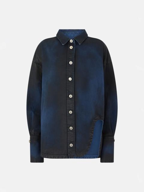 THE ATTICO NAVY AND PIRATE BLACK SHORT COAT