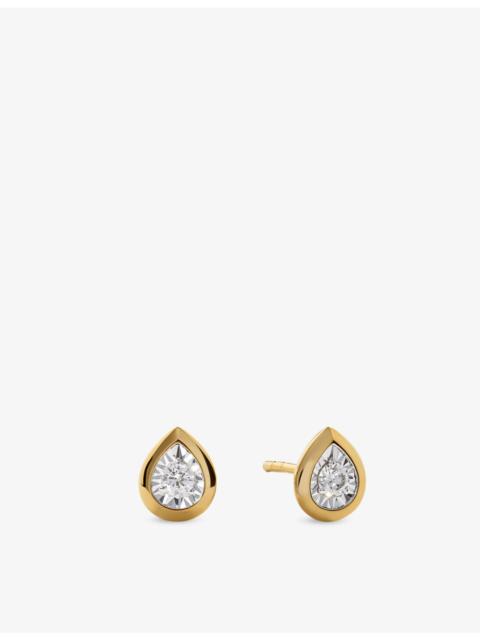 MONICA VINADER Pear-Shaped 0.13ct Lab-Grown Diamond and 18ct Yellow-Gold Vermeil Stud Earrings
