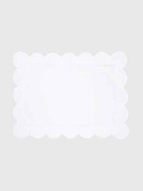 EMILIA WICKSTEAD Set 4 Roma Ajour Placemats in White Linen