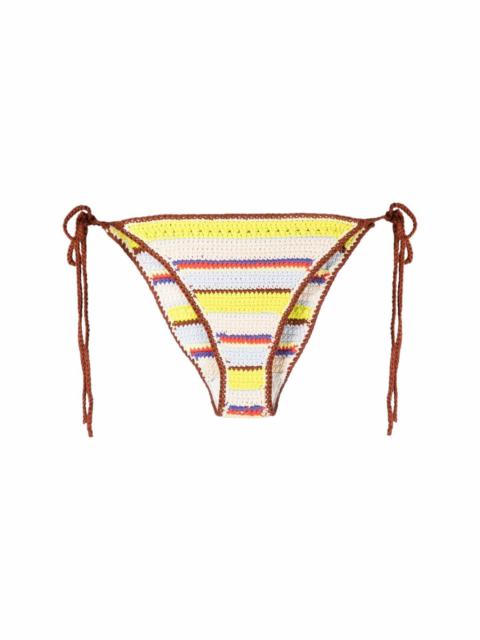 GANNI striped crochet bikini bottoms