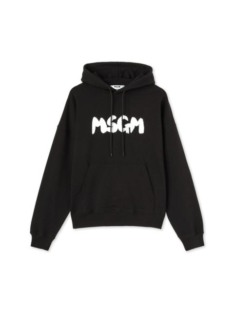MSGM Hooded sweatshirt with new brushstroke logo