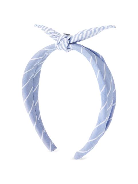 MAISON MICHEL striped denim headband