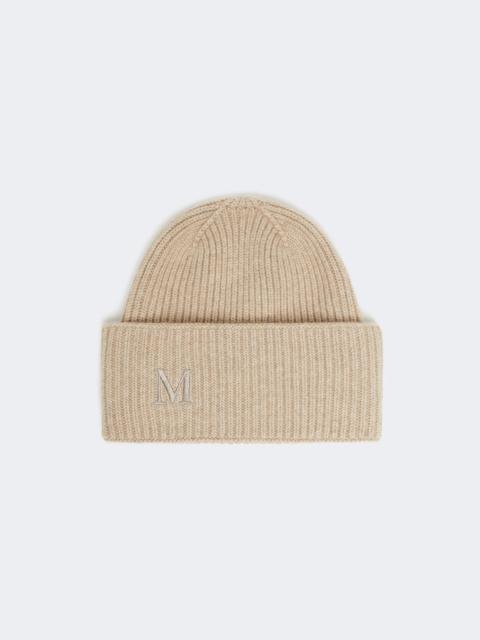 Max Mara Rib-knit cashmere beanie hat - BEIGE