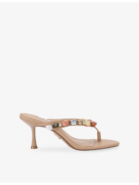 STEVE MADDEN Faroh Faux-Leather Heeled Sandals