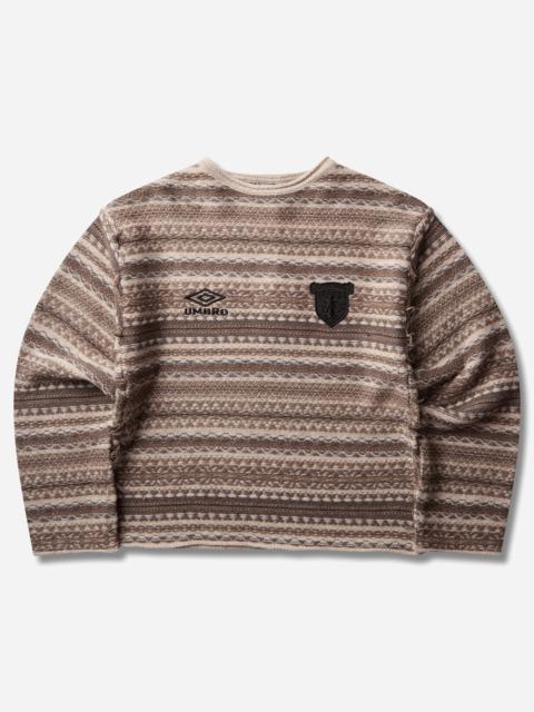 umbro Fair Isle Crest Crewneck Sweater Greige