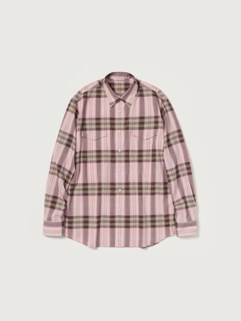 AURALEE HIGH TWIST COTTON SILK CHECK SHIRT