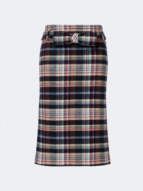 SHUSHU/TONG Checked cotton and wool-blend pencil skirt