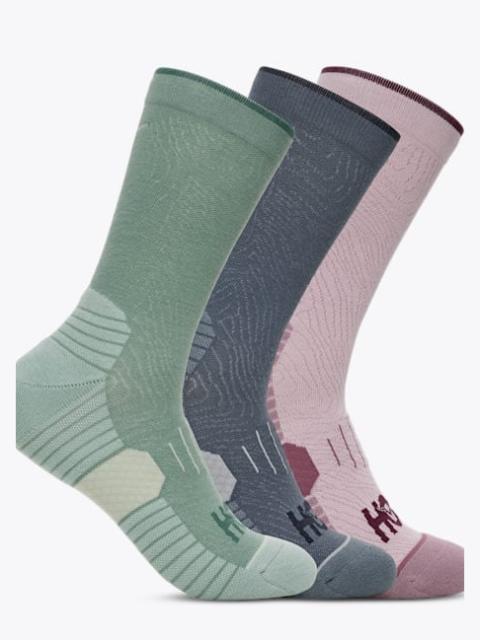 HOKA Crew Run Sock 3-Pack in Rosemary/Faded Navy/Lilac Cream
