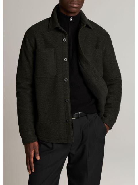 Vince Herringbone Sherpa-Lined Shirt Jacket