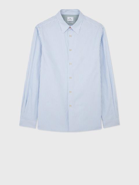 Paul Smith Tailored-Fit Light Blue Tonal Pinstripe Shirt
