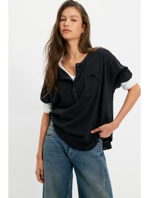 FREE PEOPLE We The Free Aspen Henley Tee