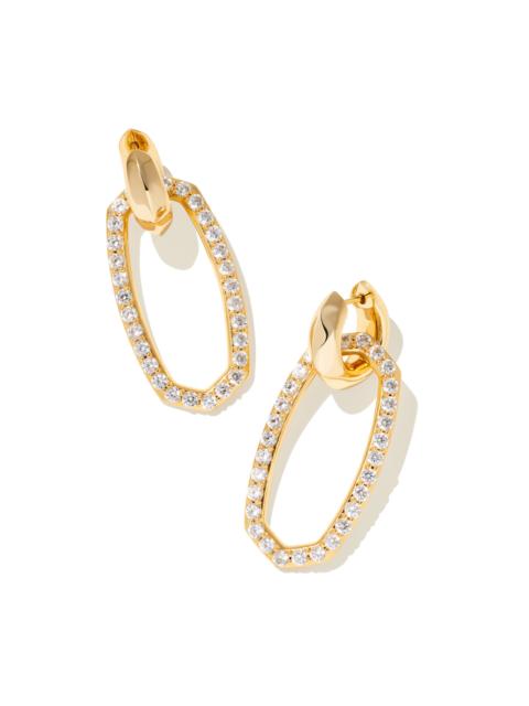 KENDRA SCOTT Danielle Gold Convertible Link Earrings in White CZ