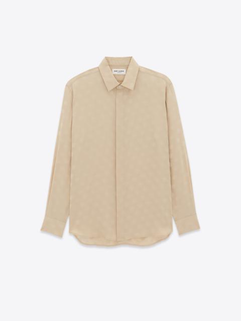 SAINT LAURENT shirt in dotted shiny and matte silk