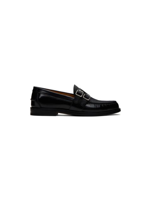 GUCCI Black Buckle GG Loafers