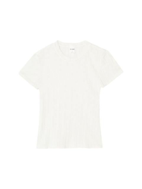 pointelle-knit cotton T-shirt