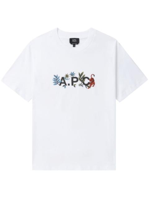A.P.C. logo-print cotton t-shirt