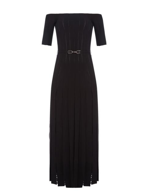 GABRIELA HEARST Kurt Knit Pleated Maxi Dress in Black Merino Wool