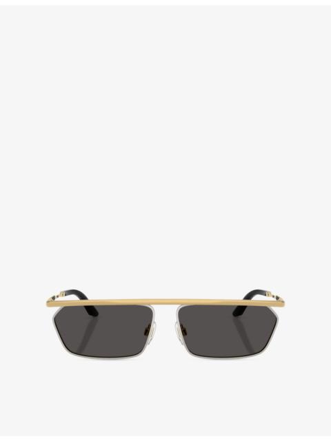 Dolce & Gabbana DG2327 Rectangle-Frame Metal Sunglasses