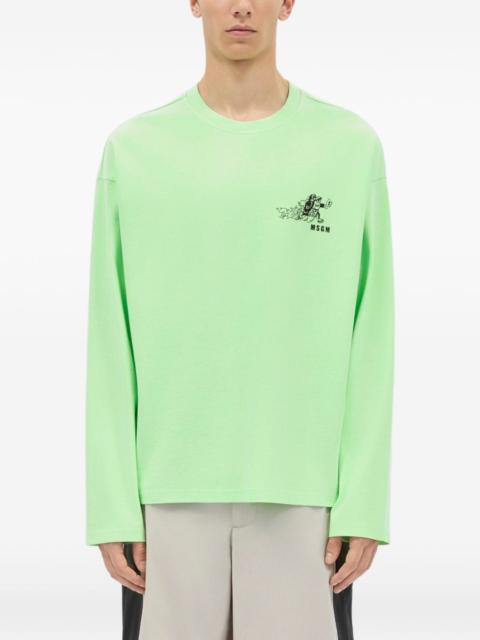MSGM long-sleeved print T-shirt