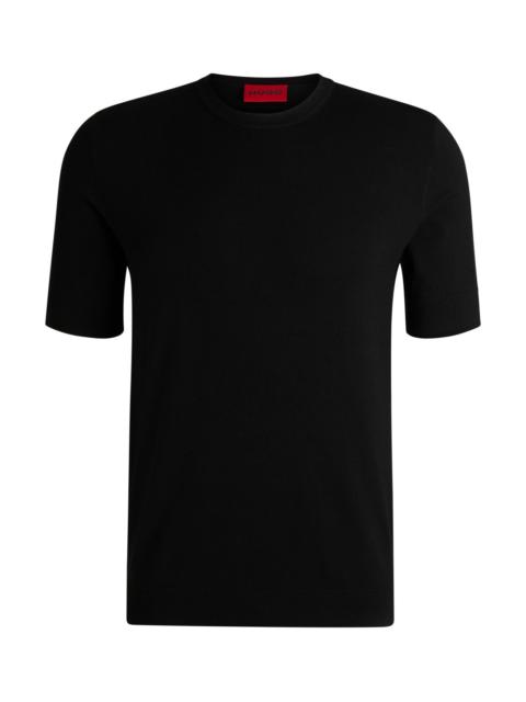 HUGO REGULAR-FIT KNITTED SWEATER WITH SHORT SLEEVES