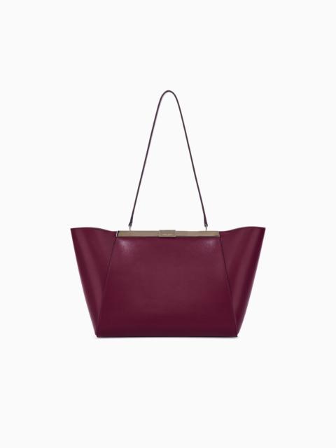 GIORGIO ARMANI SHOULDER BAG IN LEATHER WITH SPLIT LEATHER LINING