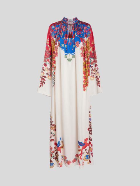 SILK TUNIC DRESS WITH PRINT