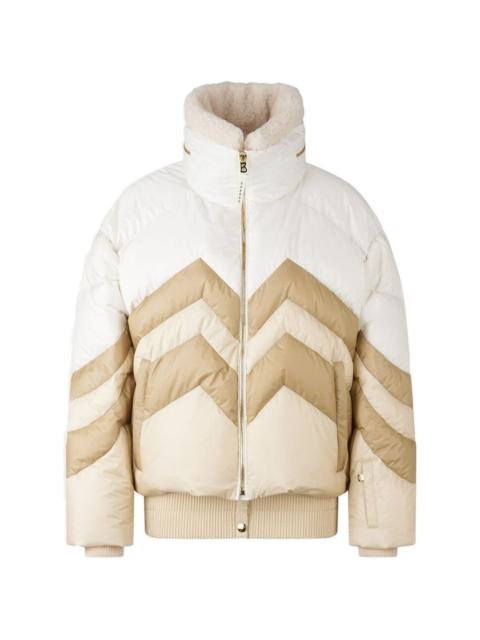 BOGNER detachable collar chevron puffer jacket