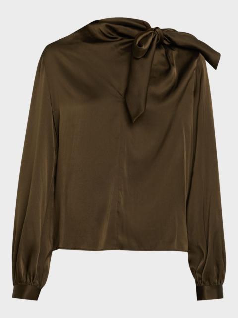 RAMY BROOK Harry Tie-Neck Silk Blouse