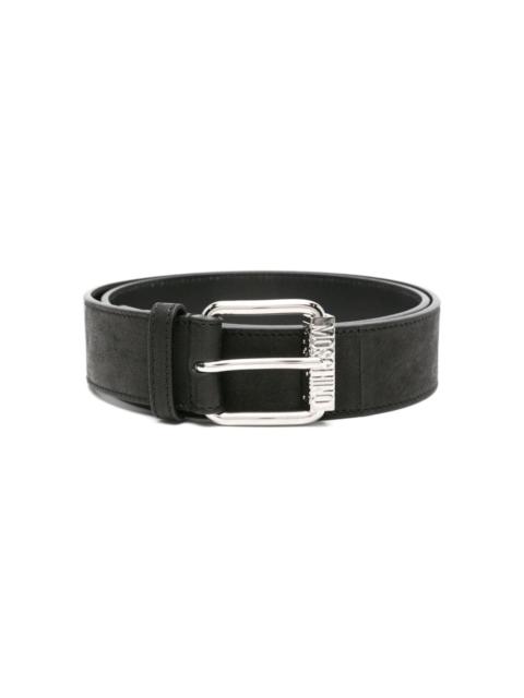 Moschino logo-engraved leather belt