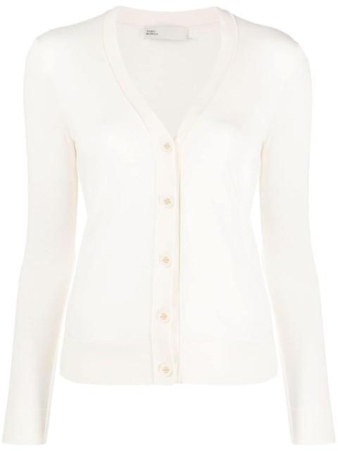 TORY BURCH logo-buttons knit cardigan