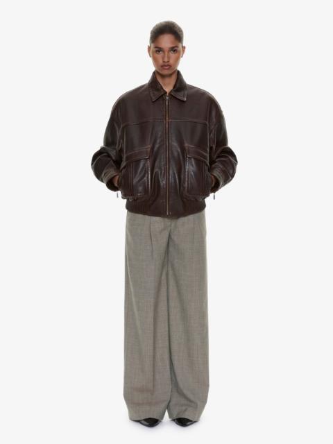 CHRISTOPHER ESBER Tropical Wool Leather Waisted Trouser