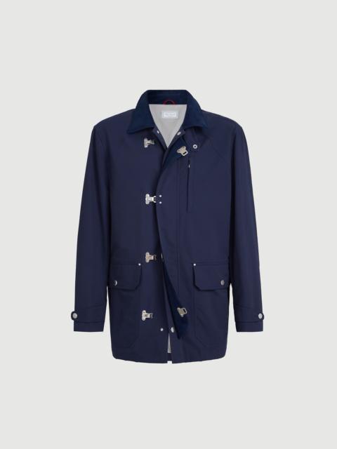 Brunello Cucinelli Water-resistant techno cotton gabardine outerwear jacket with hook fastening