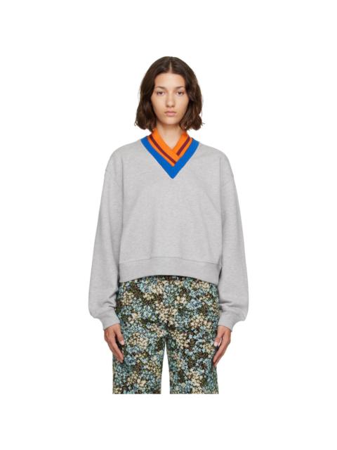 Dries Van Noten Gray Cotton Sweatshirt