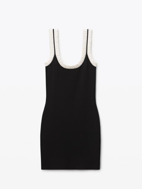 Alexander Wang LOGO TRIM MINI DRESS IN CHENILLE VISCOSE