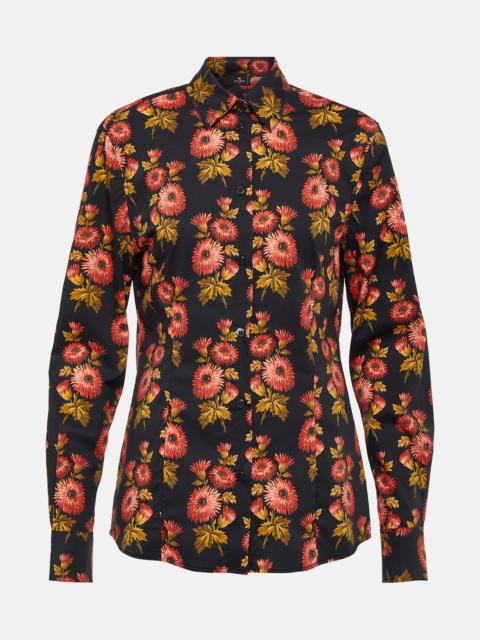 Floral cotton-blend shirt