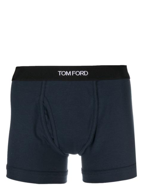TOM FORD LOGO-WAISTBAND COTTON BOXER BRIEFS