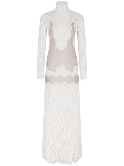 rabanne Rabanne Lace Jersey Maxi Dress