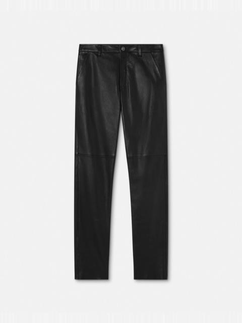VERSACE Regular-Fit Plongé Leather Pants